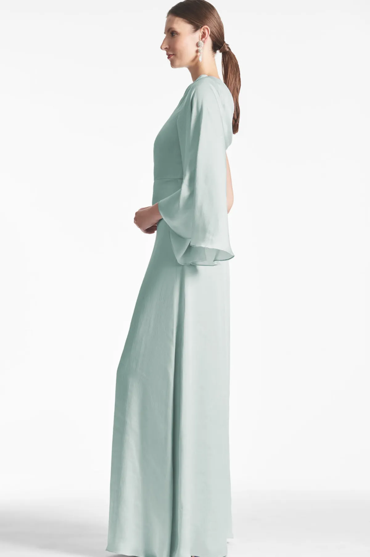 Outlet Keely Gown - Green | Champagne