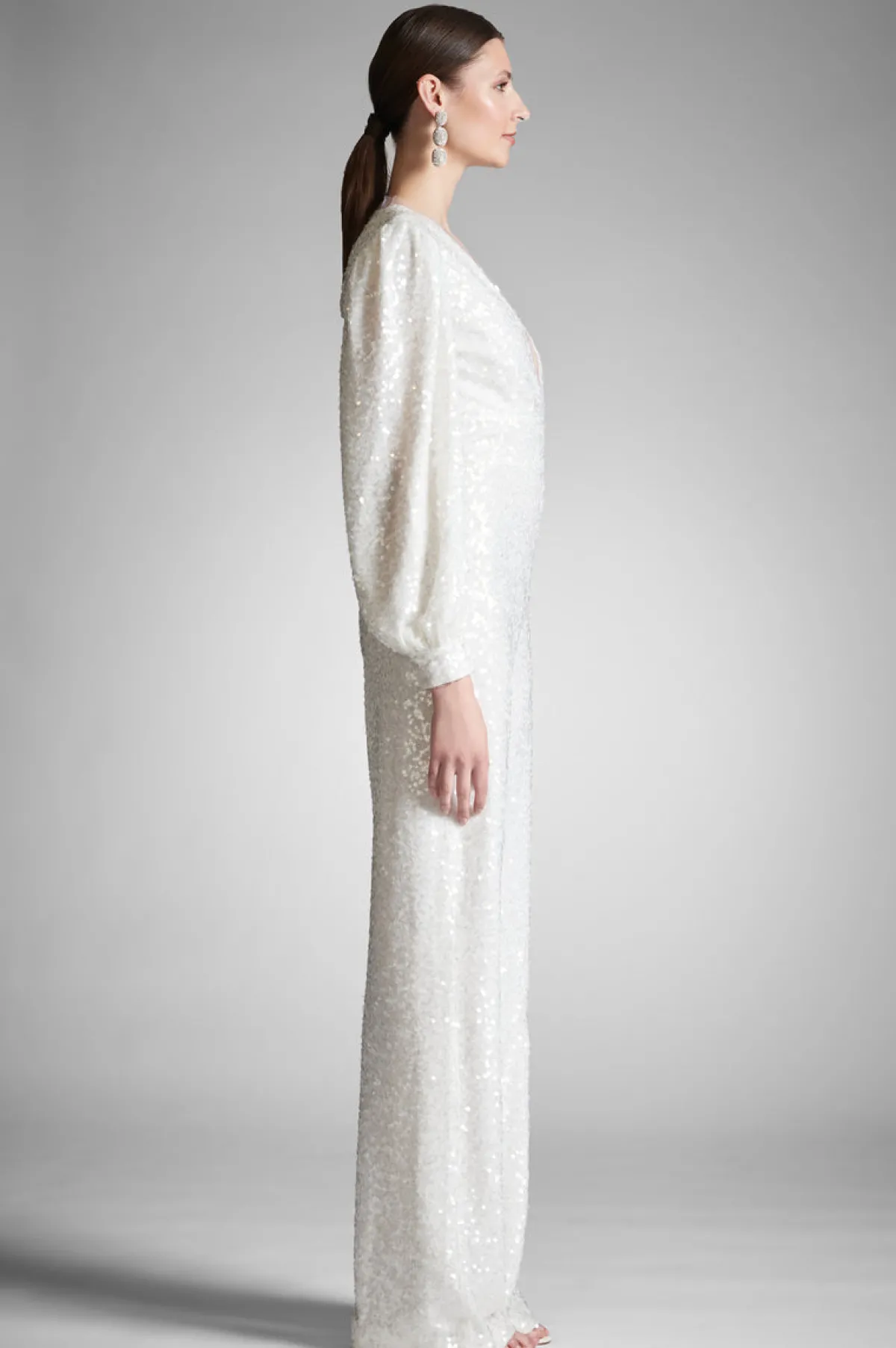 Cheap Presly Jumpsuit - Ivory Sequins Engagement Party | Rehearsal Dinner