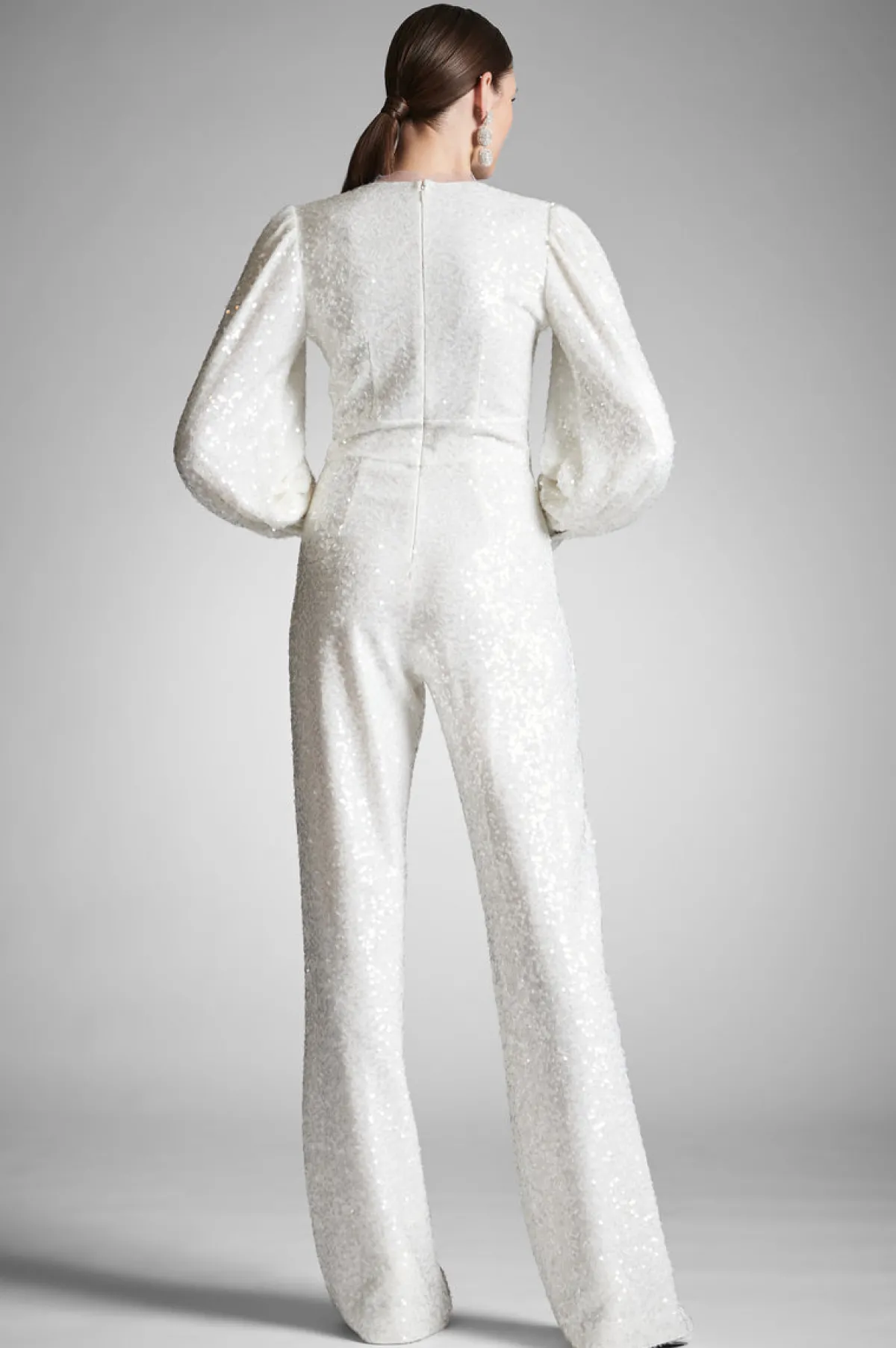 Cheap Presly Jumpsuit - Ivory Sequins Engagement Party | Rehearsal Dinner